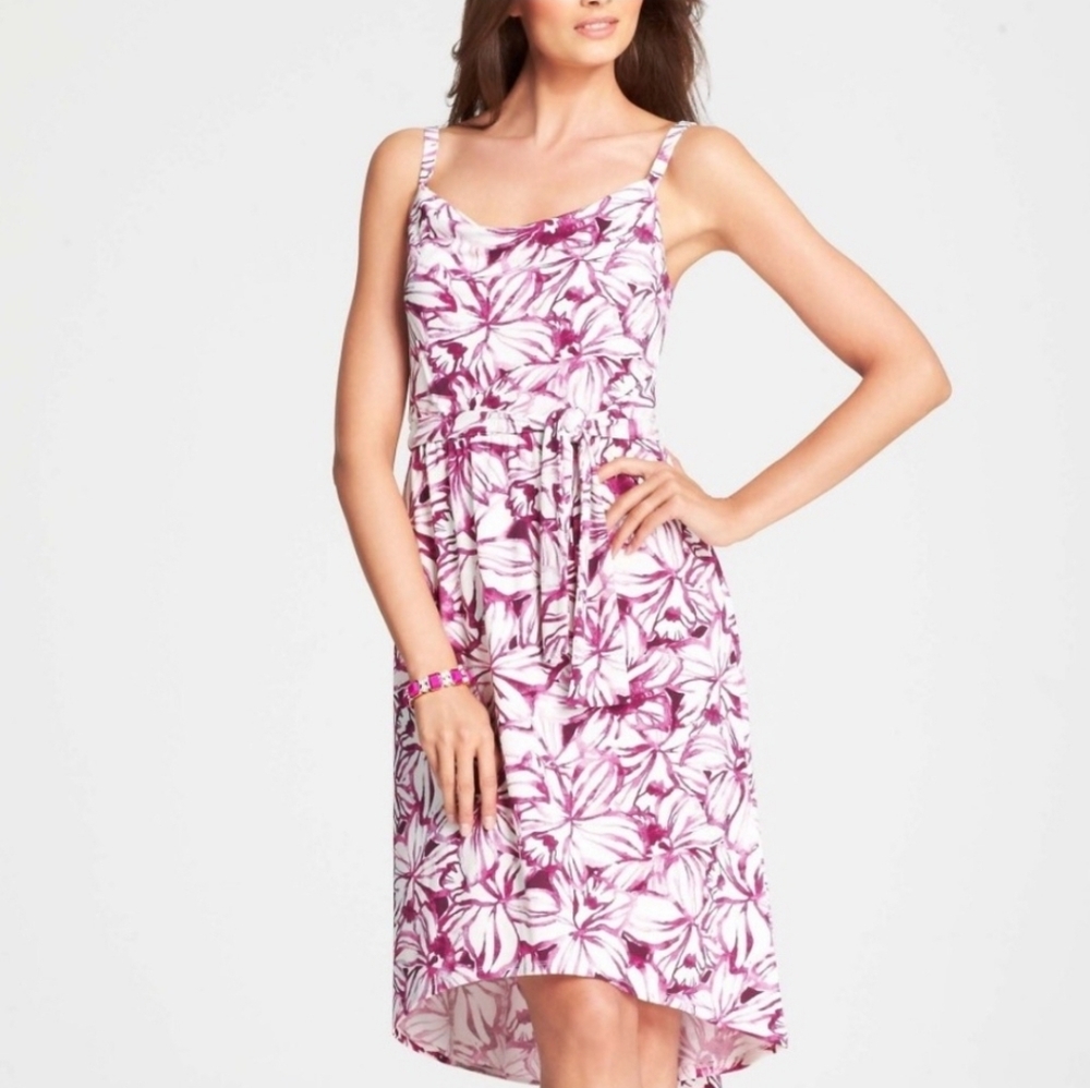 Ann Taylor Pink Floral High Low Dress